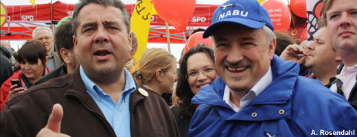 Gemeinsam gegen Atomkraft: Sigmar Gabriel und NABU-Präsident Olaf Tschimpke.