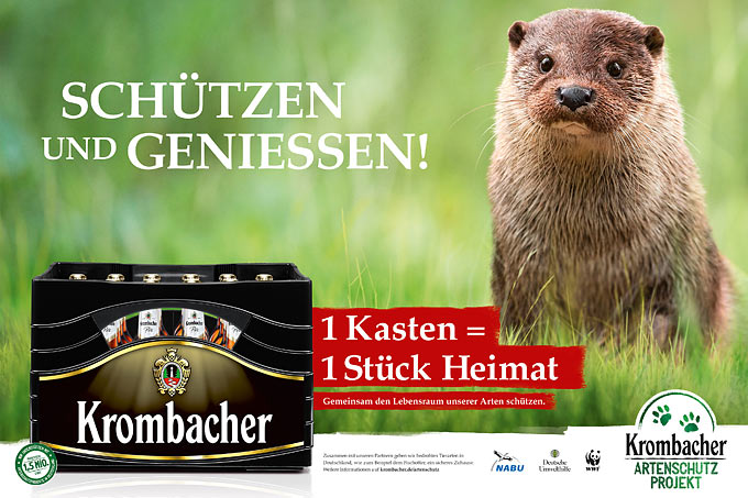 Werbeplakat Krombacher Artenschutz-Projekt - Foto: obs/Krombacher Brauerei GmbH &amp; Co.