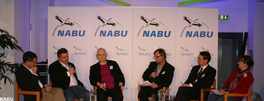 NABU-Gesprächsrunde (v.l.n.r.): Jens Sternheim, Dr. Stefan Nehring, Dr. Valerie Wilms, Ingo Ludwichowsi, Ingbert Liebing, Sabine Ursula Stüber 