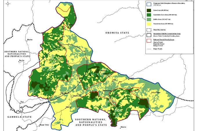 Karte Kafa Biosphärenreservat