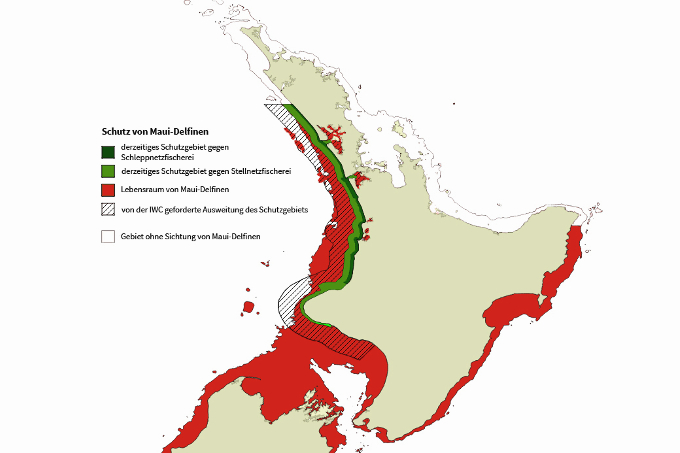 Karte mit geschützten Gebieten und Vorschlägen zur Ausweitung der Schutzzone