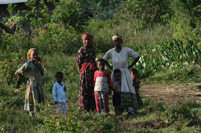 Äthiopische Familie in Kafa