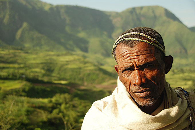 Ein Bauer in Äthiopien