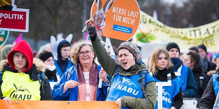 Teilnehmende bei der „Wir haben es satt“-Demonstration in Berlin, 2020 – Foto: NABU/S. Hennings