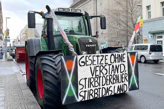 Bauernprotest in Berlin, Januar 2024 - Foto: NABU/Iris Barthel