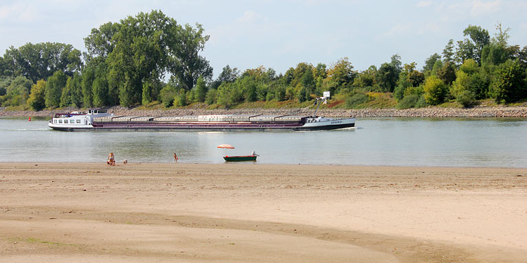 Rhein bei Niedrigwasser - Foto: Helge May