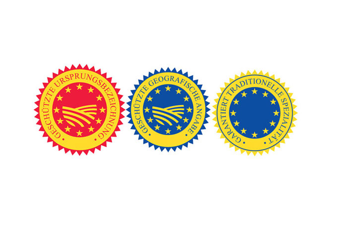 Die drei Spezialitäten-Gütezeichen der EU