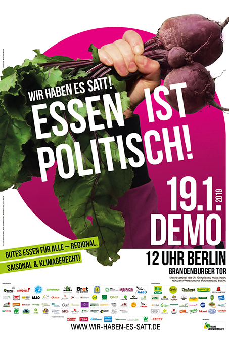 Bildergebnis für fotos vom plakat wir haben es satt 2019 in berlin