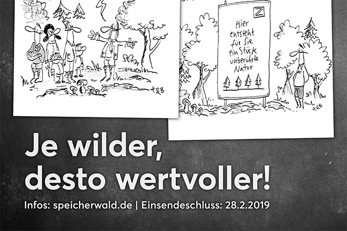 Cartoon-Wettbewerb „Je wilder, desto wertvoller“ - Poster