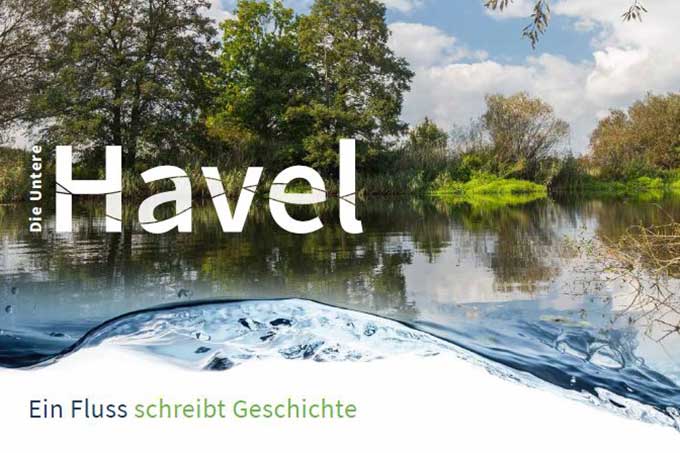 Ausschnitt aus dem Cover unserer Broschüre „Die Untere Havel - Ein Fluss schreibt Geschichte“