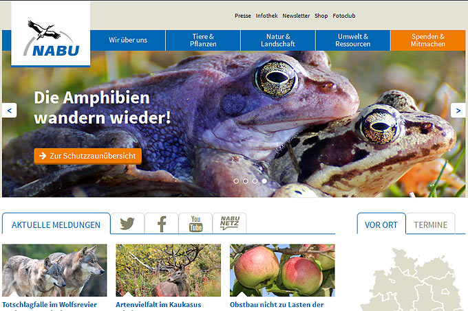 Screenshot NABU-Homepage