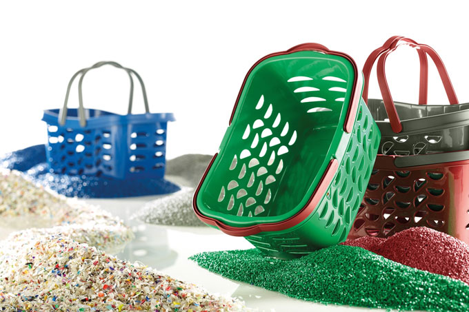 Könnten aus Kunststoffrecycling enstehen: Kunststoffkörbe - Foto: DSD