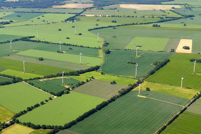 Windpark aus der Luft - Foto: NABU/Sebastian Hennigs 