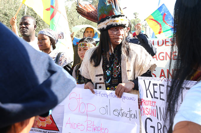Indigenen-Demo bei der Klimakonferenz in Marrakesch - Foto: NABU/Iris Barthel
